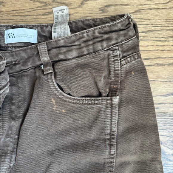 Zara chocolate brown cargo jeans (6) - Picture 6 of 10
